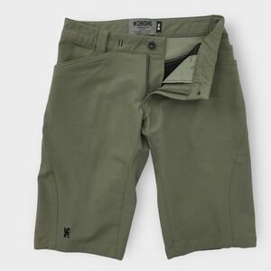 Chrome Industries Mens Cycling Bike Shorts Olive Green Size 28 Commuter‎ Casual